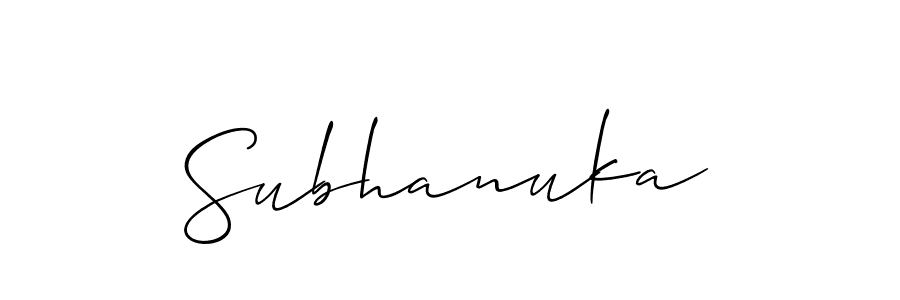 Design your own signature with our free online signature maker. With this signature software, you can create a handwritten (Allison_Script) signature for name Subhanuka. Subhanuka signature style 2 images and pictures png