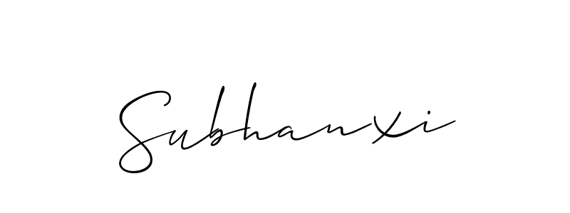 It looks lik you need a new signature style for name Subhanxi. Design unique handwritten (Allison_Script) signature with our free signature maker in just a few clicks. Subhanxi signature style 2 images and pictures png