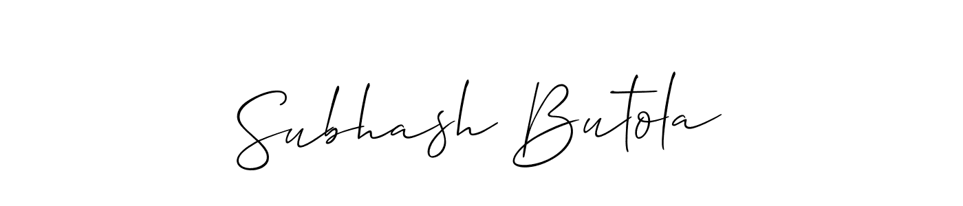 You should practise on your own different ways (Allison_Script) to write your name (Subhash Butola) in signature. don't let someone else do it for you. Subhash Butola signature style 2 images and pictures png
