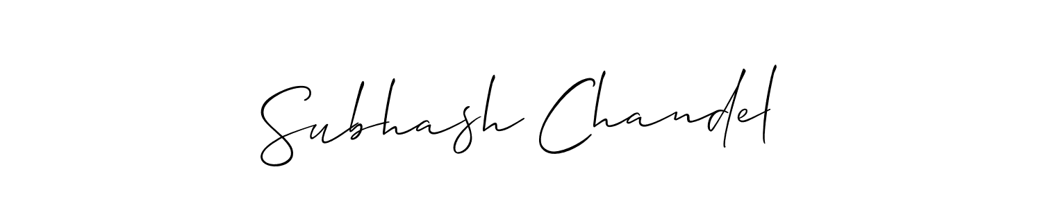 You should practise on your own different ways (Allison_Script) to write your name (Subhash Chandel) in signature. don't let someone else do it for you. Subhash Chandel signature style 2 images and pictures png