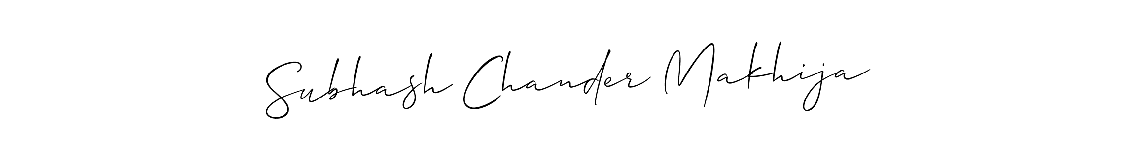 Design your own signature with our free online signature maker. With this signature software, you can create a handwritten (Allison_Script) signature for name Subhash Chander Makhija. Subhash Chander Makhija signature style 2 images and pictures png