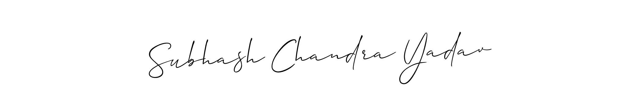 Use a signature maker to create a handwritten signature online. With this signature software, you can design (Allison_Script) your own signature for name Subhash Chandra Yadav. Subhash Chandra Yadav signature style 2 images and pictures png