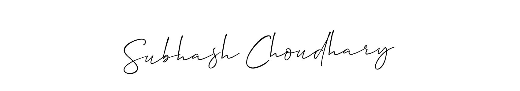 You should practise on your own different ways (Allison_Script) to write your name (Subhash Choudhary) in signature. don't let someone else do it for you. Subhash Choudhary signature style 2 images and pictures png