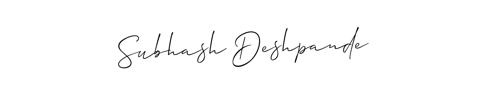 Also You can easily find your signature by using the search form. We will create Subhash Deshpande name handwritten signature images for you free of cost using Allison_Script sign style. Subhash Deshpande signature style 2 images and pictures png