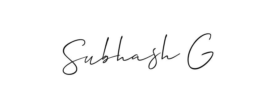 Make a beautiful signature design for name Subhash G. With this signature (Allison_Script) style, you can create a handwritten signature for free. Subhash G signature style 2 images and pictures png