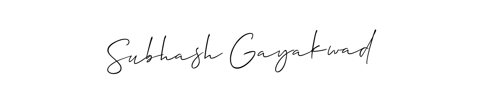 It looks lik you need a new signature style for name Subhash Gayakwad. Design unique handwritten (Allison_Script) signature with our free signature maker in just a few clicks. Subhash Gayakwad signature style 2 images and pictures png