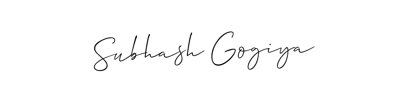 The best way (Allison_Script) to make a short signature is to pick only two or three words in your name. The name Subhash Gogiya include a total of six letters. For converting this name. Subhash Gogiya signature style 2 images and pictures png