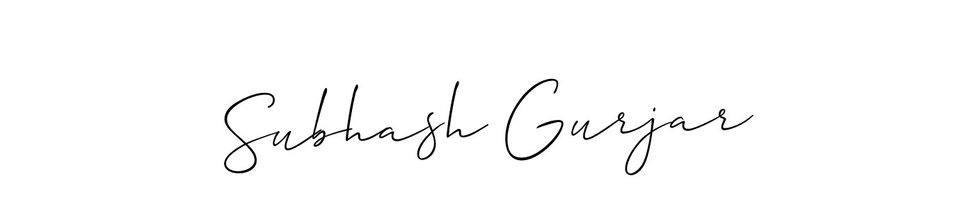 Subhash Gurjar stylish signature style. Best Handwritten Sign (Allison_Script) for my name. Handwritten Signature Collection Ideas for my name Subhash Gurjar. Subhash Gurjar signature style 2 images and pictures png