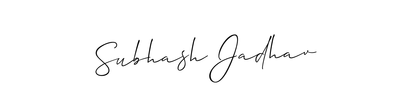 Design your own signature with our free online signature maker. With this signature software, you can create a handwritten (Allison_Script) signature for name Subhash Jadhav. Subhash Jadhav signature style 2 images and pictures png