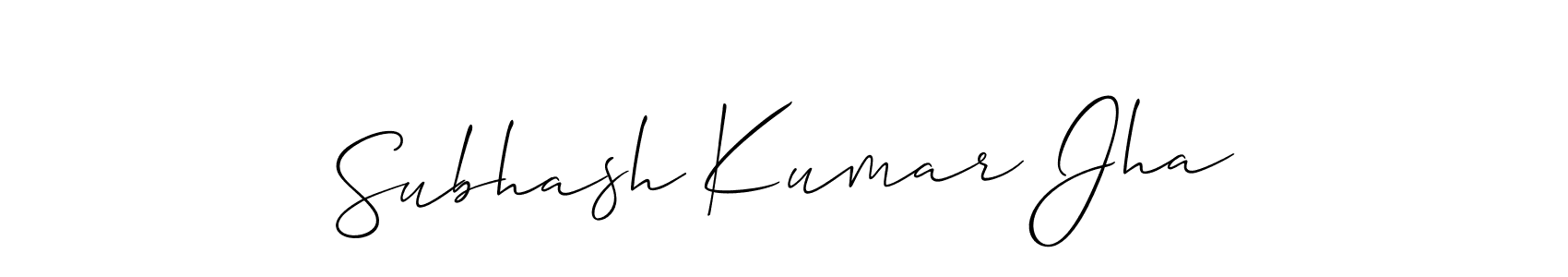 You should practise on your own different ways (Allison_Script) to write your name (Subhash Kumar Jha) in signature. don't let someone else do it for you. Subhash Kumar Jha signature style 2 images and pictures png