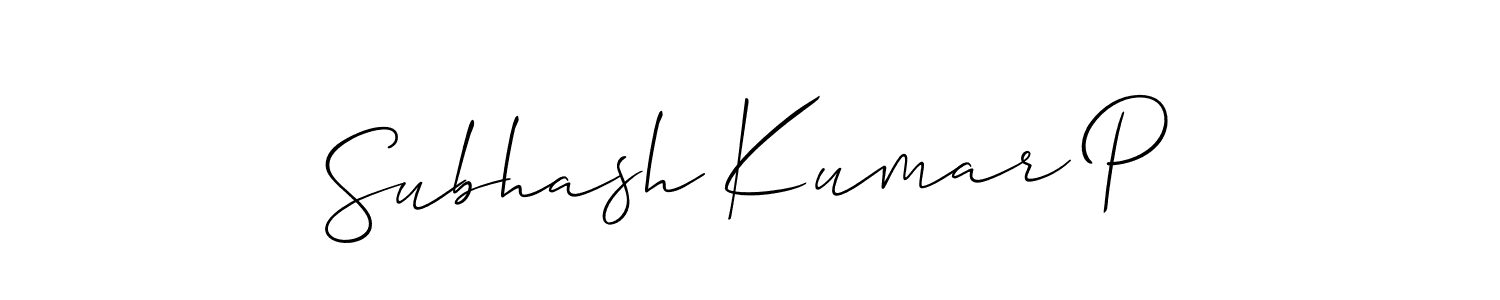 if you are searching for the best signature style for your name Subhash Kumar P. so please give up your signature search. here we have designed multiple signature styles  using Allison_Script. Subhash Kumar P signature style 2 images and pictures png
