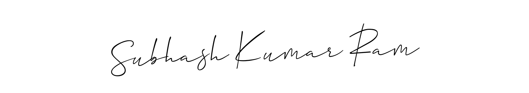 Also we have Subhash Kumar Ram name is the best signature style. Create professional handwritten signature collection using Allison_Script autograph style. Subhash Kumar Ram signature style 2 images and pictures png