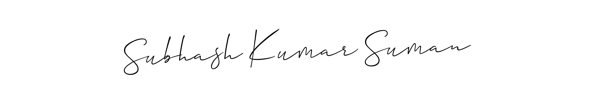 Design your own signature with our free online signature maker. With this signature software, you can create a handwritten (Allison_Script) signature for name Subhash Kumar Suman. Subhash Kumar Suman signature style 2 images and pictures png