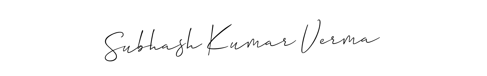 Also we have Subhash Kumar Verma name is the best signature style. Create professional handwritten signature collection using Allison_Script autograph style. Subhash Kumar Verma signature style 2 images and pictures png