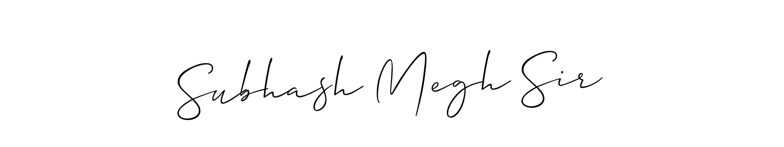 Create a beautiful signature design for name Subhash Megh Sir. With this signature (Allison_Script) fonts, you can make a handwritten signature for free. Subhash Megh Sir signature style 2 images and pictures png