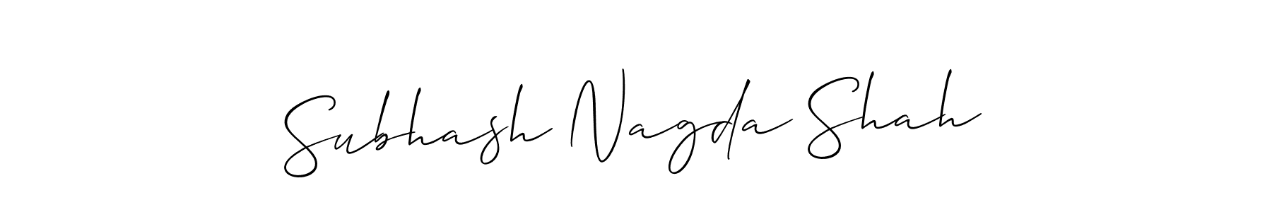 Use a signature maker to create a handwritten signature online. With this signature software, you can design (Allison_Script) your own signature for name Subhash Nagda Shah. Subhash Nagda Shah signature style 2 images and pictures png