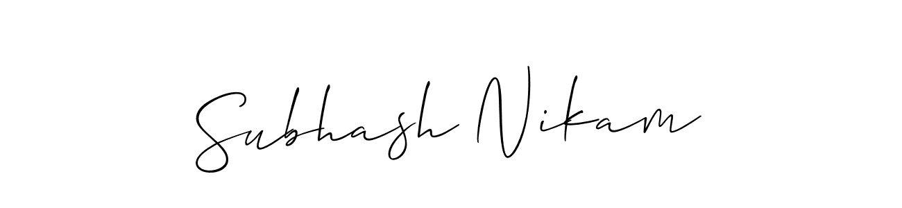 Use a signature maker to create a handwritten signature online. With this signature software, you can design (Allison_Script) your own signature for name Subhash Nikam. Subhash Nikam signature style 2 images and pictures png