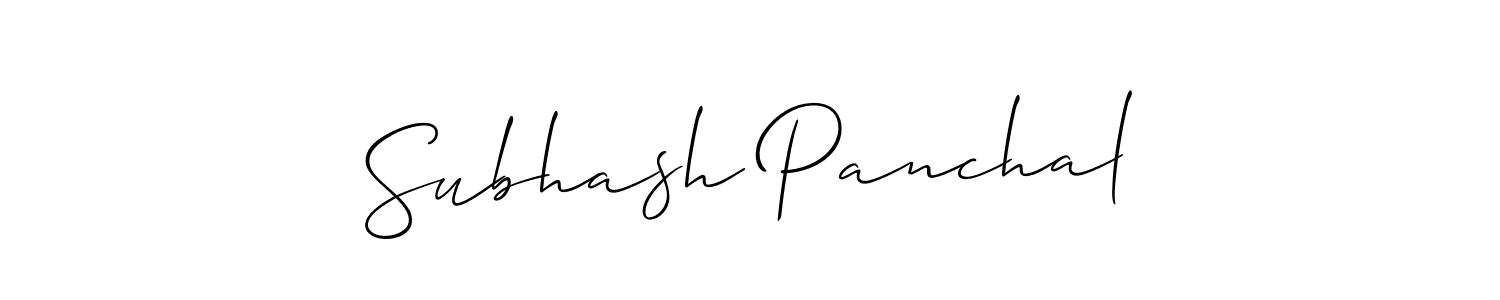 How to make Subhash Panchal signature? Allison_Script is a professional autograph style. Create handwritten signature for Subhash Panchal name. Subhash Panchal signature style 2 images and pictures png