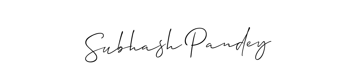 Allison_Script is a professional signature style that is perfect for those who want to add a touch of class to their signature. It is also a great choice for those who want to make their signature more unique. Get Subhash Pandey name to fancy signature for free. Subhash Pandey signature style 2 images and pictures png