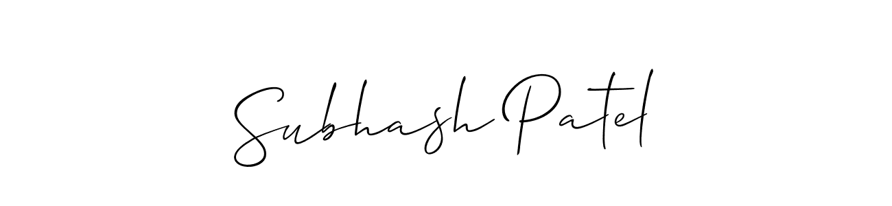 How to make Subhash Patel name signature. Use Allison_Script style for creating short signs online. This is the latest handwritten sign. Subhash Patel signature style 2 images and pictures png