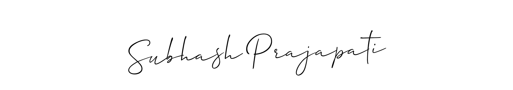 It looks lik you need a new signature style for name Subhash Prajapati. Design unique handwritten (Allison_Script) signature with our free signature maker in just a few clicks. Subhash Prajapati signature style 2 images and pictures png