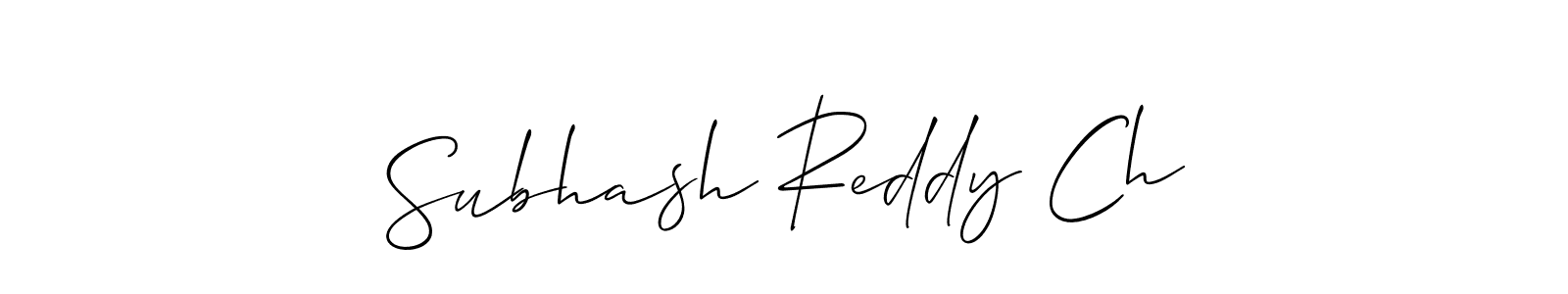 Make a beautiful signature design for name Subhash Reddy Ch. With this signature (Allison_Script) style, you can create a handwritten signature for free. Subhash Reddy Ch signature style 2 images and pictures png