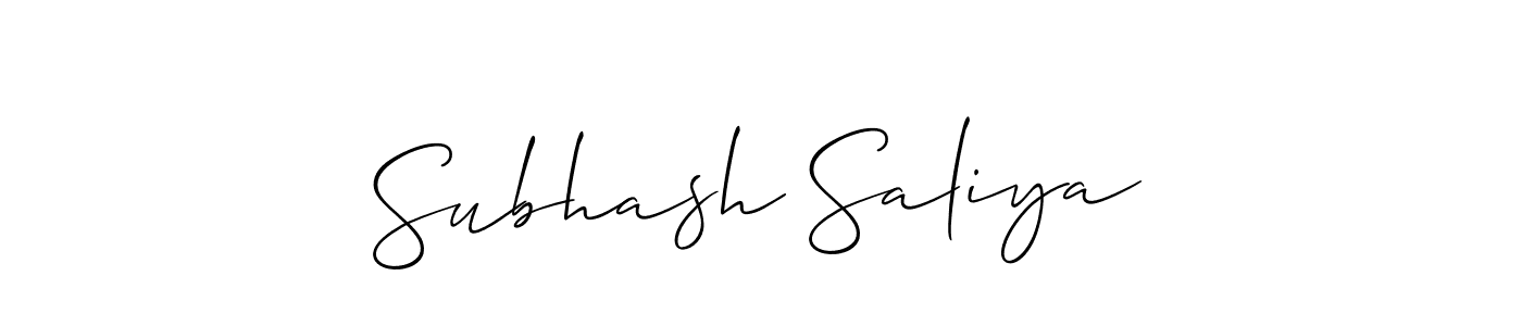 Similarly Allison_Script is the best handwritten signature design. Signature creator online .You can use it as an online autograph creator for name Subhash Saliya. Subhash Saliya signature style 2 images and pictures png