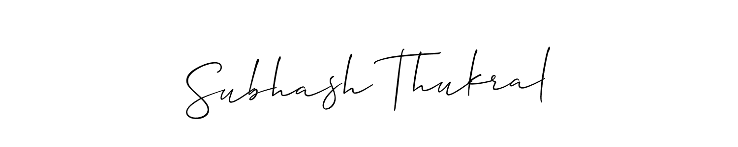 Subhash Thukral stylish signature style. Best Handwritten Sign (Allison_Script) for my name. Handwritten Signature Collection Ideas for my name Subhash Thukral. Subhash Thukral signature style 2 images and pictures png