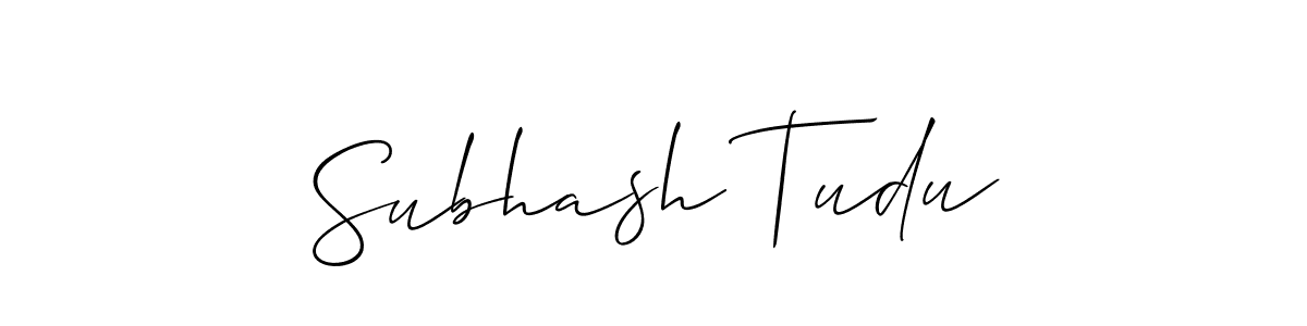 Once you've used our free online signature maker to create your best signature Allison_Script style, it's time to enjoy all of the benefits that Subhash Tudu name signing documents. Subhash Tudu signature style 2 images and pictures png