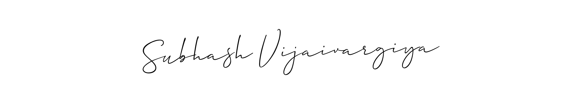 Make a beautiful signature design for name Subhash Vijaivargiya. With this signature (Allison_Script) style, you can create a handwritten signature for free. Subhash Vijaivargiya signature style 2 images and pictures png