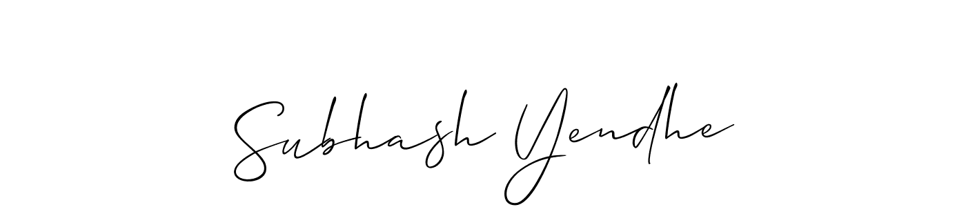 Make a short Subhash Yendhe signature style. Manage your documents anywhere anytime using Allison_Script. Create and add eSignatures, submit forms, share and send files easily. Subhash Yendhe signature style 2 images and pictures png