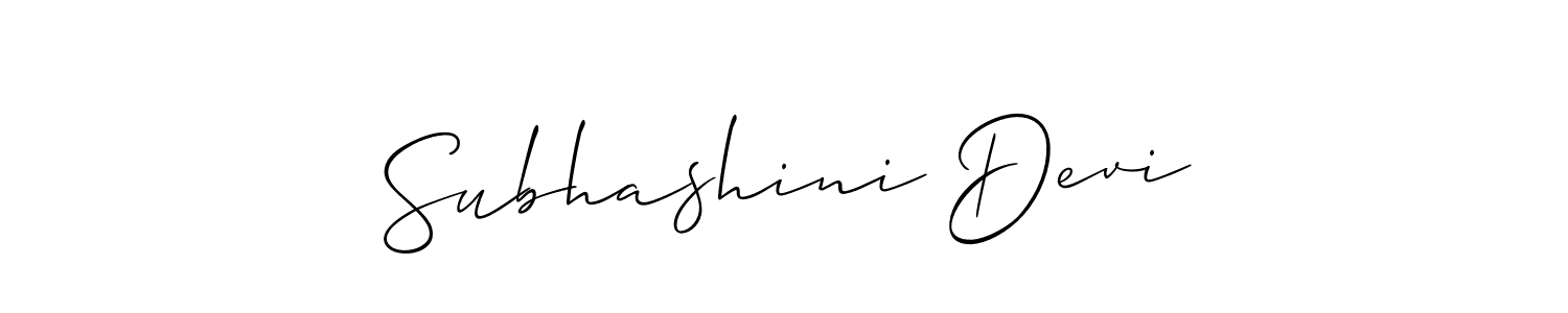 Design your own signature with our free online signature maker. With this signature software, you can create a handwritten (Allison_Script) signature for name Subhashini Devi. Subhashini Devi signature style 2 images and pictures png