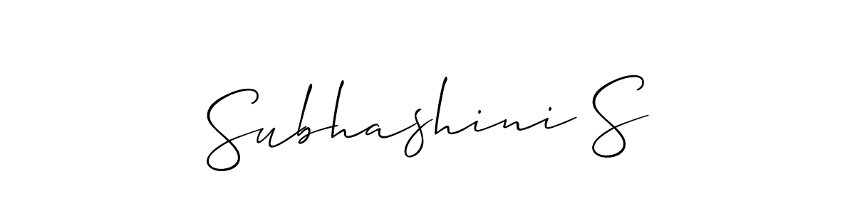 How to make Subhashini S name signature. Use Allison_Script style for creating short signs online. This is the latest handwritten sign. Subhashini S signature style 2 images and pictures png
