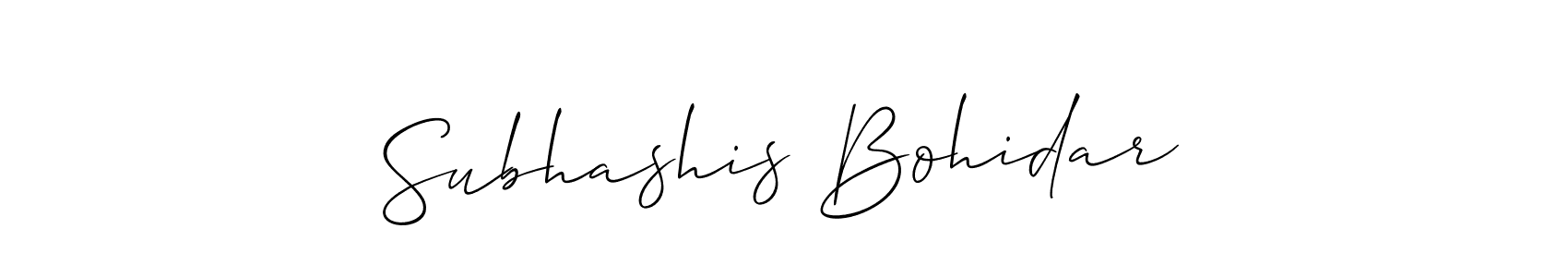 Use a signature maker to create a handwritten signature online. With this signature software, you can design (Allison_Script) your own signature for name Subhashis Bohidar. Subhashis Bohidar signature style 2 images and pictures png