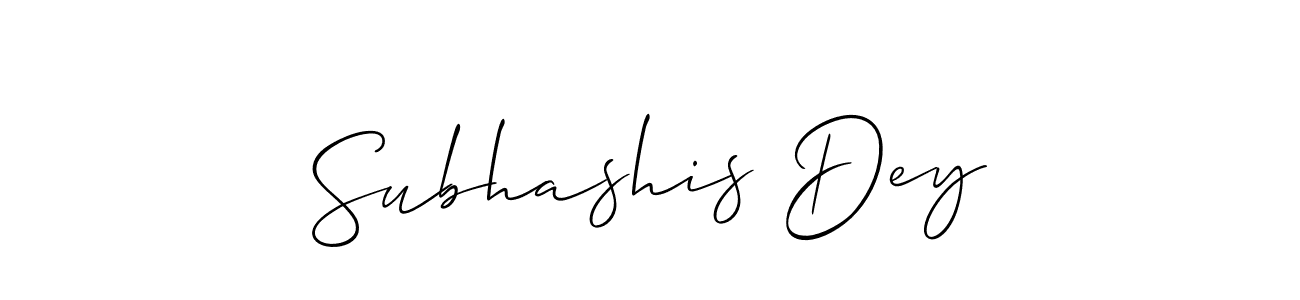 How to make Subhashis Dey signature? Allison_Script is a professional autograph style. Create handwritten signature for Subhashis Dey name. Subhashis Dey signature style 2 images and pictures png