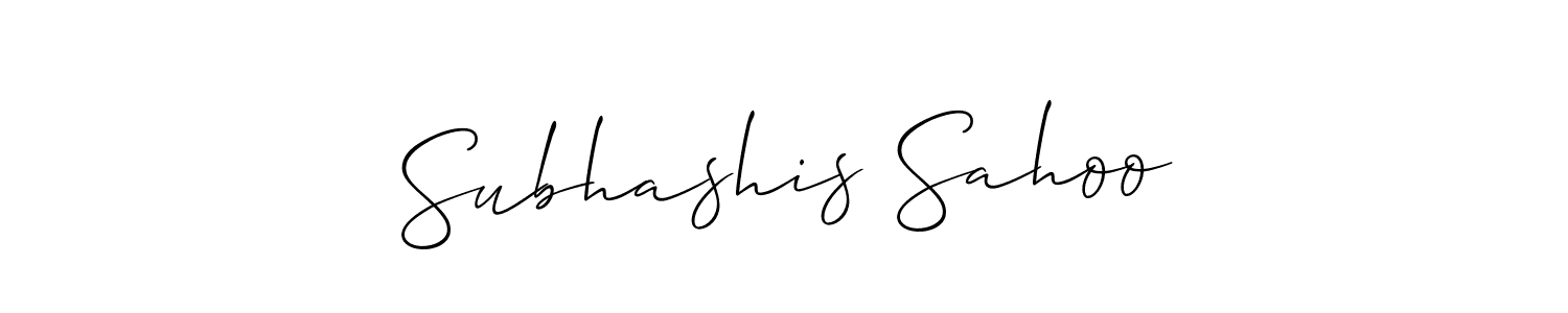 Subhashis Sahoo stylish signature style. Best Handwritten Sign (Allison_Script) for my name. Handwritten Signature Collection Ideas for my name Subhashis Sahoo. Subhashis Sahoo signature style 2 images and pictures png