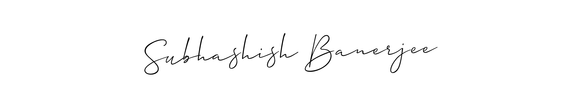 You should practise on your own different ways (Allison_Script) to write your name (Subhashish Banerjee) in signature. don't let someone else do it for you. Subhashish Banerjee signature style 2 images and pictures png