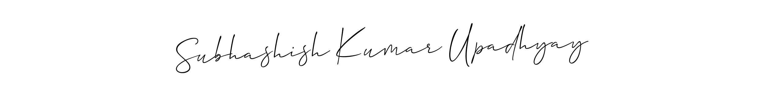 Make a short Subhashish Kumar Upadhyay signature style. Manage your documents anywhere anytime using Allison_Script. Create and add eSignatures, submit forms, share and send files easily. Subhashish Kumar Upadhyay signature style 2 images and pictures png