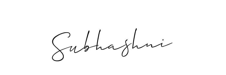 Allison_Script is a professional signature style that is perfect for those who want to add a touch of class to their signature. It is also a great choice for those who want to make their signature more unique. Get Subhashni name to fancy signature for free. Subhashni signature style 2 images and pictures png