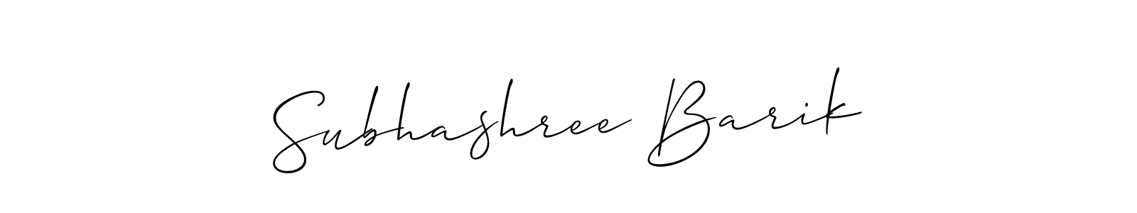 Subhashree Barik stylish signature style. Best Handwritten Sign (Allison_Script) for my name. Handwritten Signature Collection Ideas for my name Subhashree Barik. Subhashree Barik signature style 2 images and pictures png