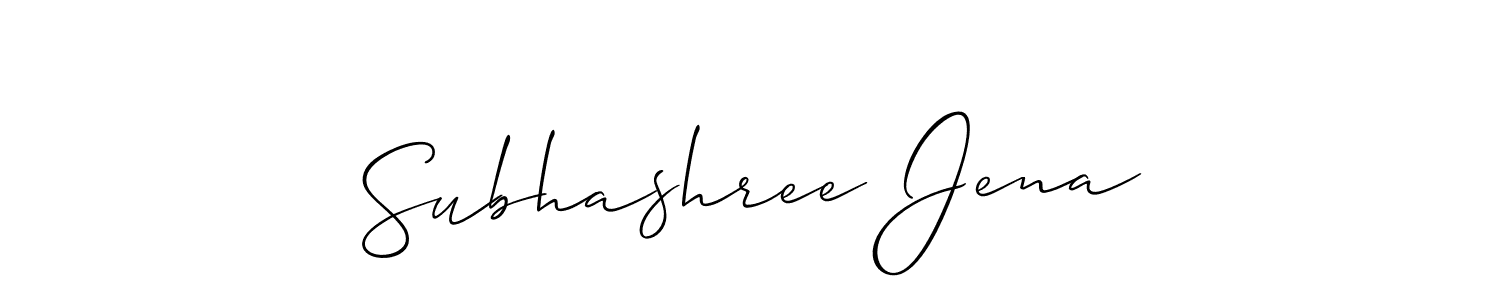 You should practise on your own different ways (Allison_Script) to write your name (Subhashree Jena) in signature. don't let someone else do it for you. Subhashree Jena signature style 2 images and pictures png