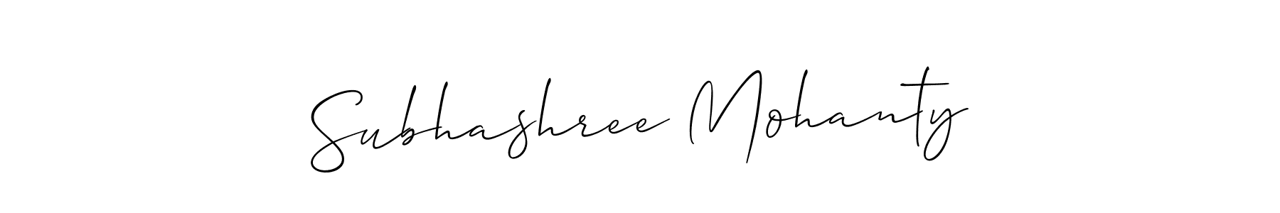 You should practise on your own different ways (Allison_Script) to write your name (Subhashree Mohanty) in signature. don't let someone else do it for you. Subhashree Mohanty signature style 2 images and pictures png