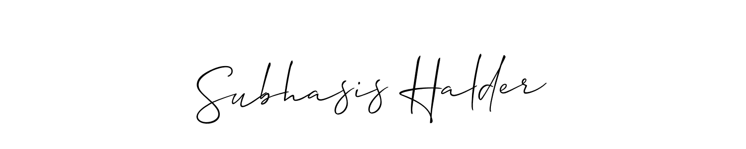 Subhasis Halder stylish signature style. Best Handwritten Sign (Allison_Script) for my name. Handwritten Signature Collection Ideas for my name Subhasis Halder. Subhasis Halder signature style 2 images and pictures png