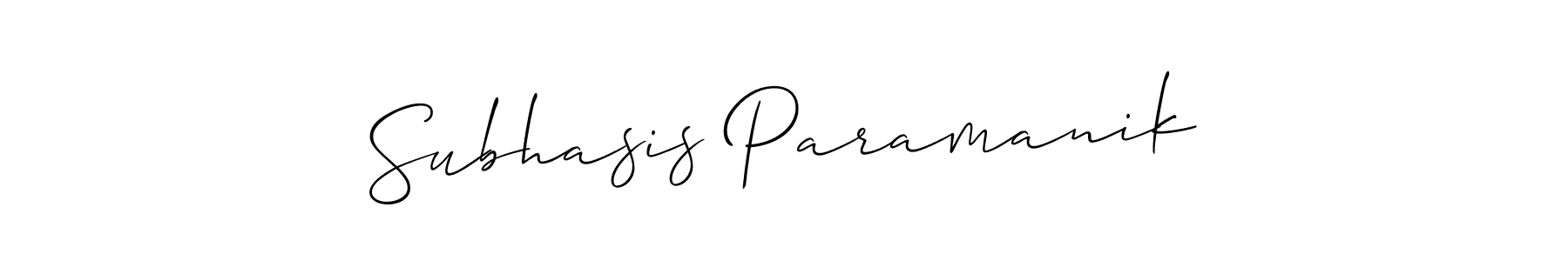 It looks lik you need a new signature style for name Subhasis Paramanik. Design unique handwritten (Allison_Script) signature with our free signature maker in just a few clicks. Subhasis Paramanik signature style 2 images and pictures png