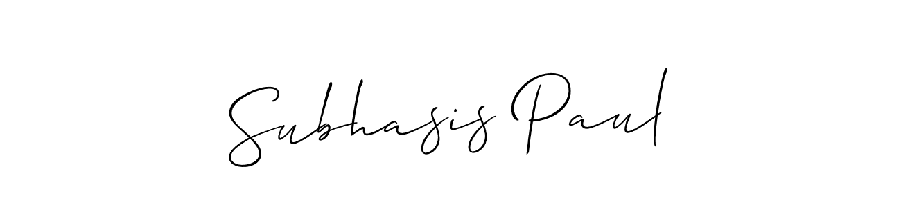 How to make Subhasis Paul signature? Allison_Script is a professional autograph style. Create handwritten signature for Subhasis Paul name. Subhasis Paul signature style 2 images and pictures png