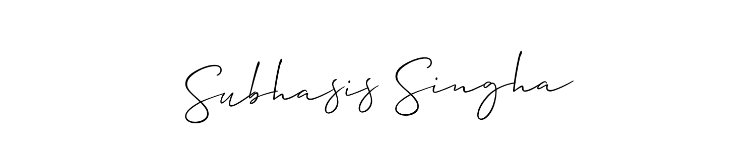 Also we have Subhasis Singha name is the best signature style. Create professional handwritten signature collection using Allison_Script autograph style. Subhasis Singha signature style 2 images and pictures png