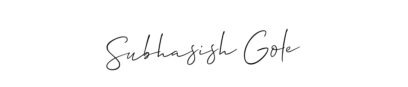 if you are searching for the best signature style for your name Subhasish Gole. so please give up your signature search. here we have designed multiple signature styles  using Allison_Script. Subhasish Gole signature style 2 images and pictures png