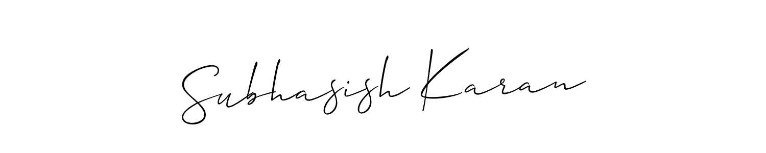 Make a short Subhasish Karan signature style. Manage your documents anywhere anytime using Allison_Script. Create and add eSignatures, submit forms, share and send files easily. Subhasish Karan signature style 2 images and pictures png