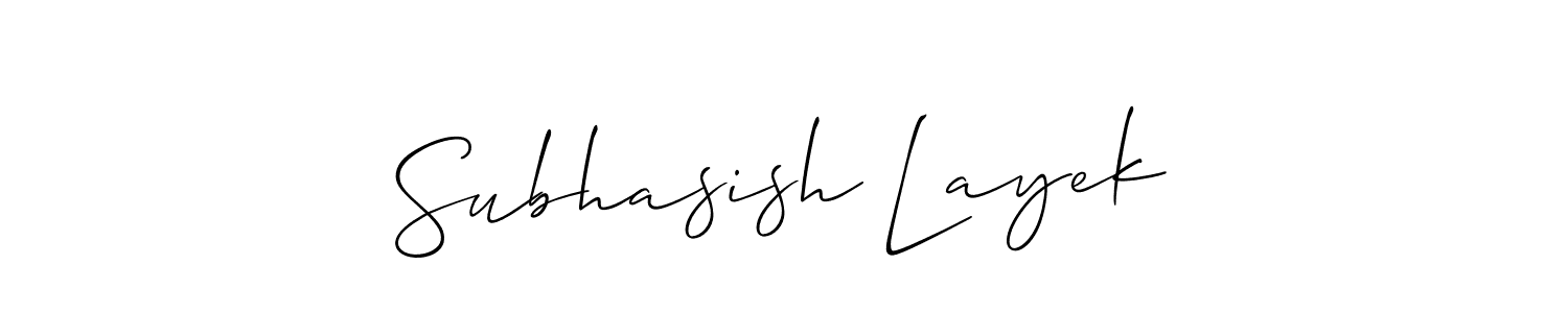 It looks lik you need a new signature style for name Subhasish Layek. Design unique handwritten (Allison_Script) signature with our free signature maker in just a few clicks. Subhasish Layek signature style 2 images and pictures png