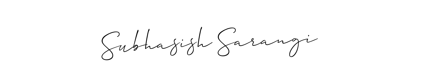 The best way (Allison_Script) to make a short signature is to pick only two or three words in your name. The name Subhasish Sarangi include a total of six letters. For converting this name. Subhasish Sarangi signature style 2 images and pictures png